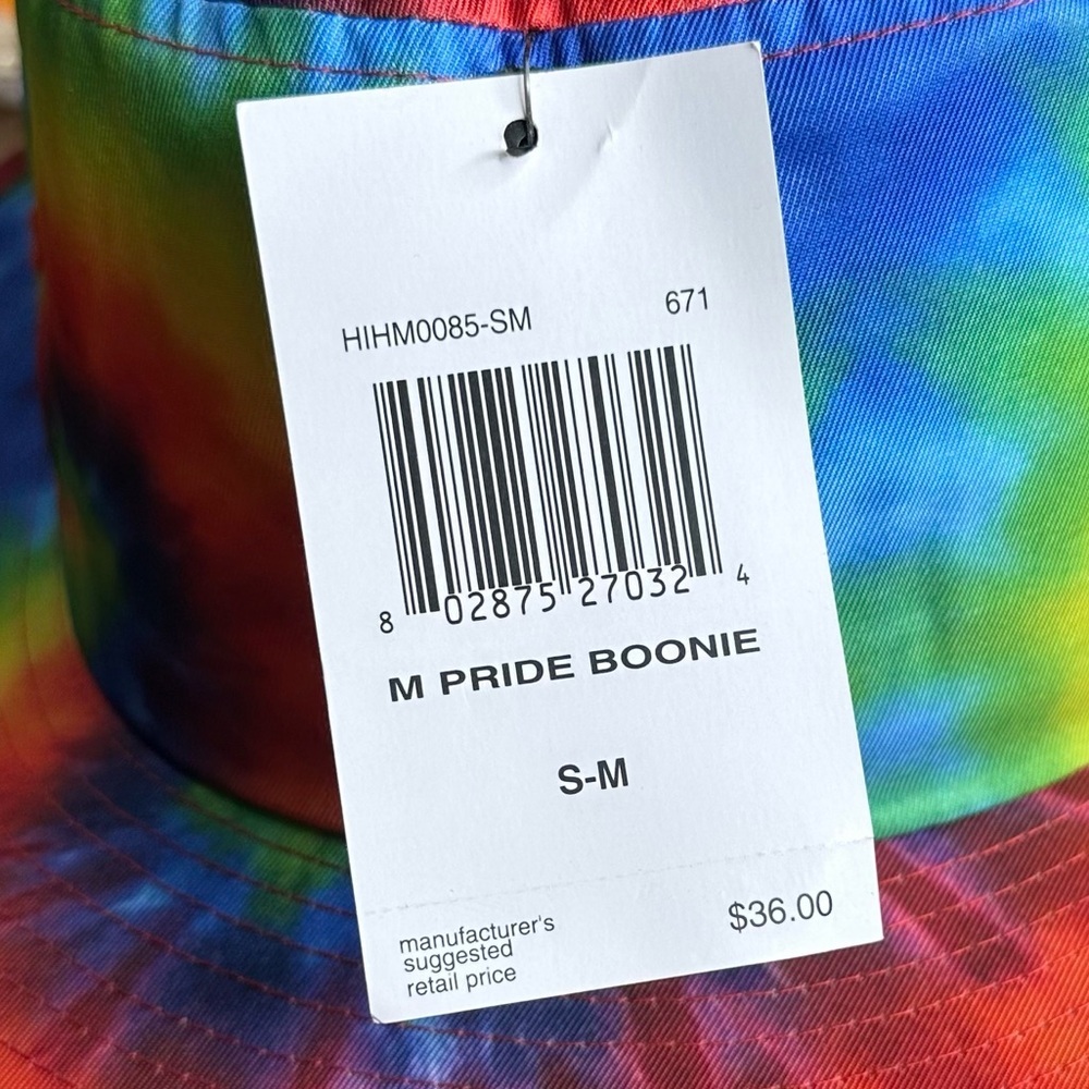 NWT Hurley Pride Boonie Bucket Hat. Size S/M Rainbow Tie Dye - Picture 8 of 8